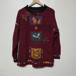 Newari Handcrafted in Nepal by Icelandic Design Wool Sweater Size Tag Missing